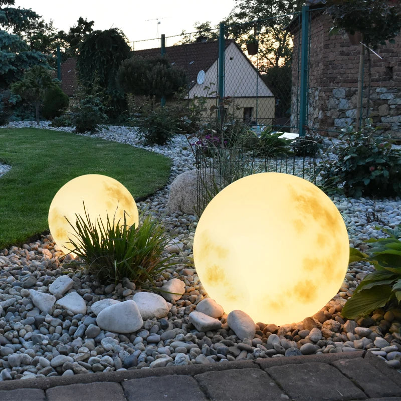 Maanvormige Tuinlamp Zilveren LED Verlichting - Velinix