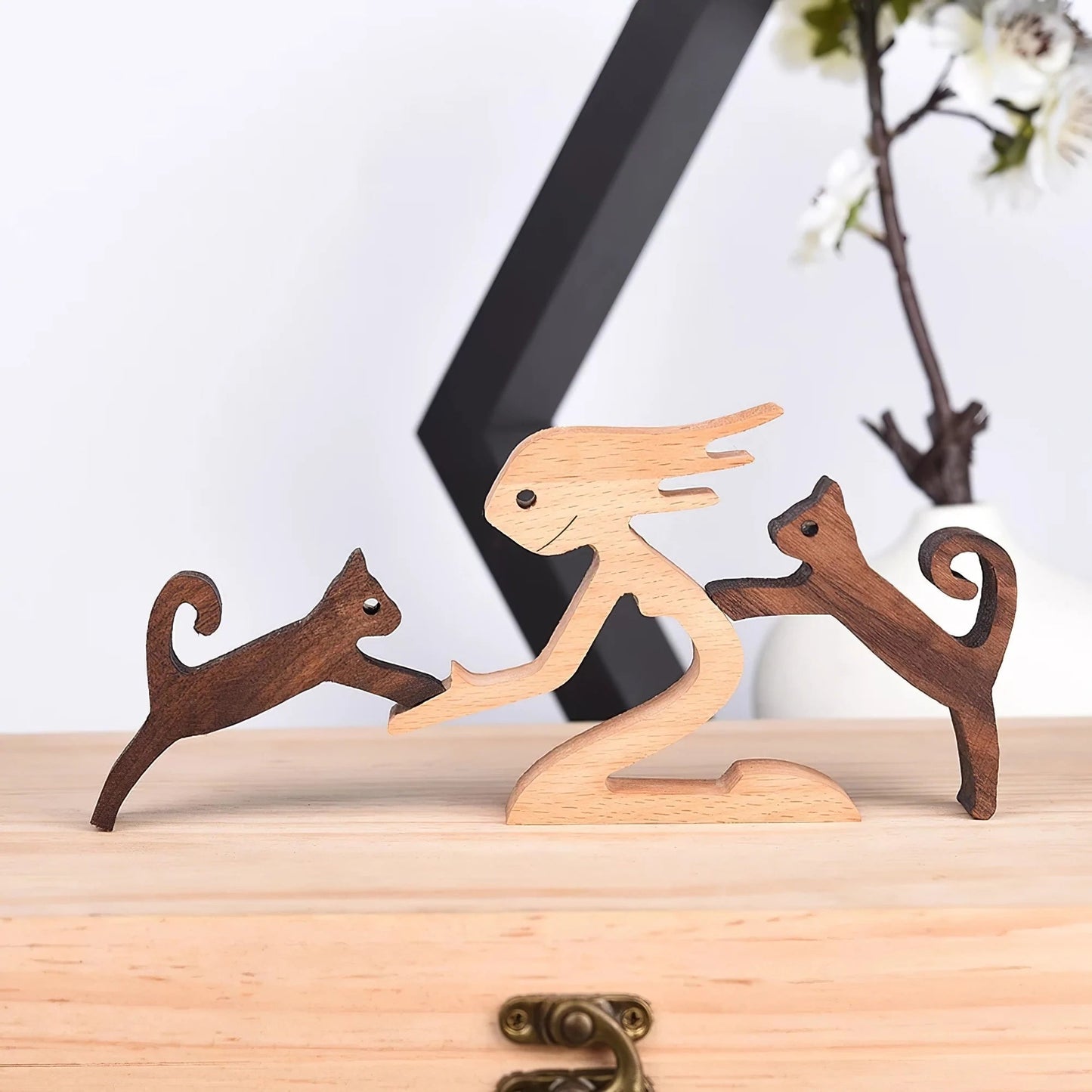 Houten Dierenfiguren Gegraveerd Uniek Milieuvriendelijk Cadeau