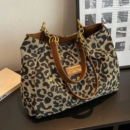 Dames Handtas Faux Leer Luipaardprint Een Maat