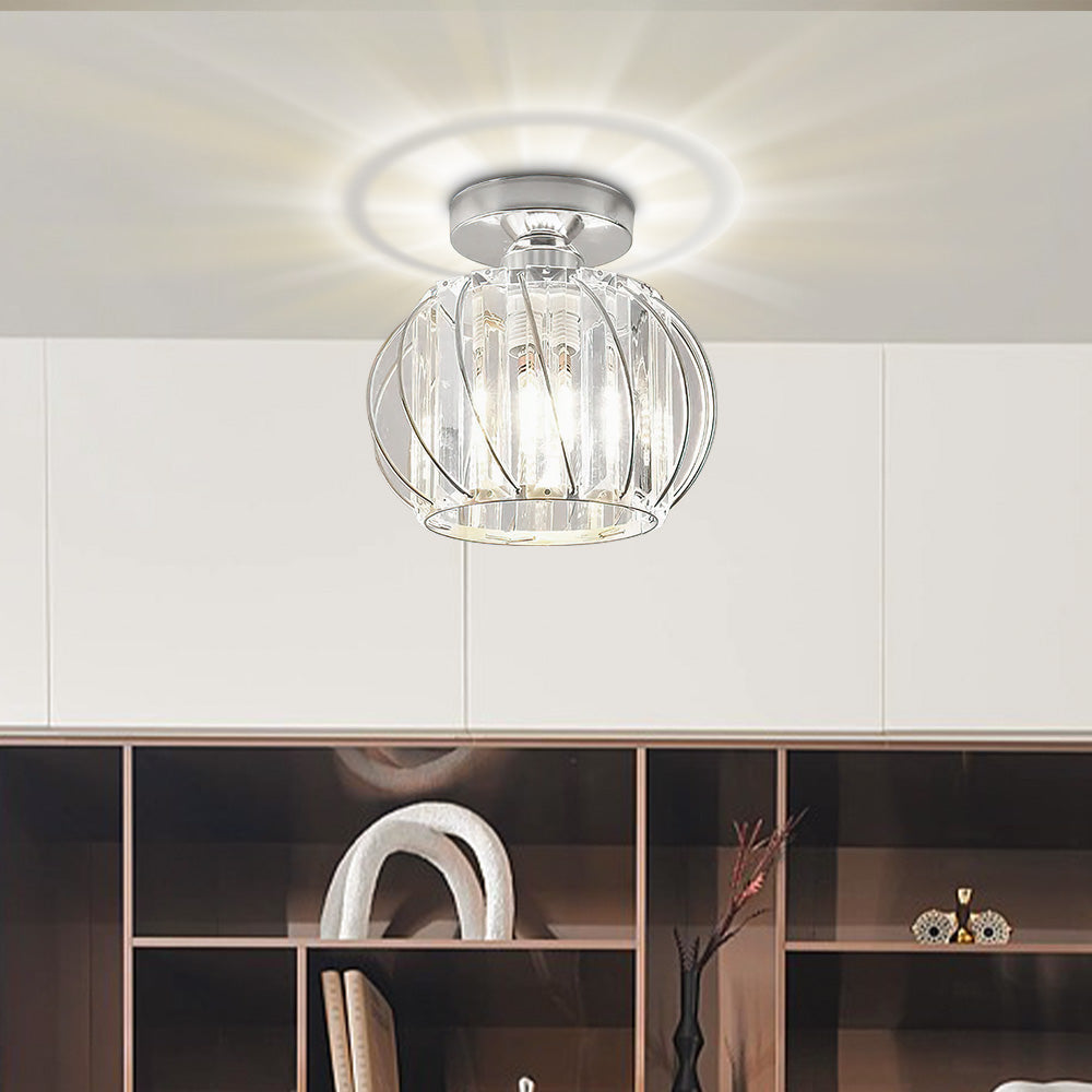 Scandinavische Plafondlamp Glas en Zwart Metaal Design