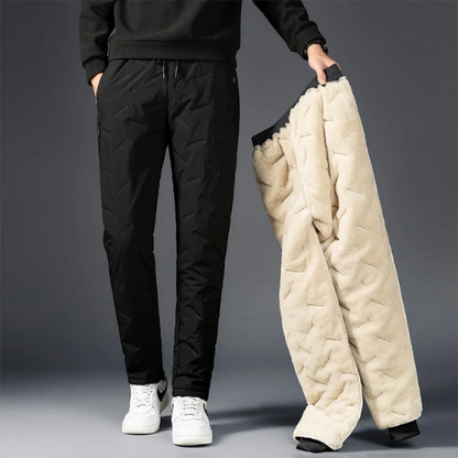 Heren Fleece Broek Dubbele Laag Stijlvol Warm