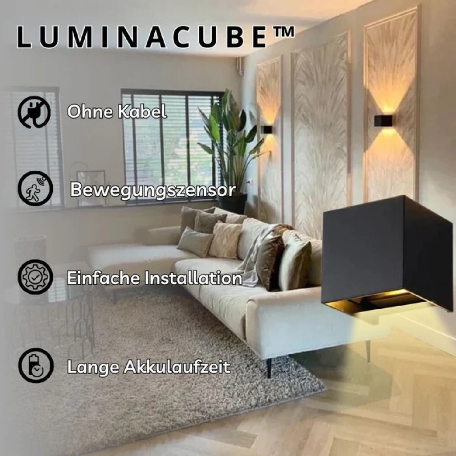 Draadloze LED Wandlamp Luxe Design Modern - Velinix