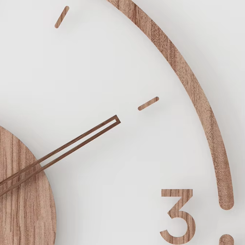 Houten Wandklok Modern Design voor Woonkamer