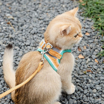 Kat Harnas en Leash Set - Verstelbaar, Comfortabel en Ademend voor Buiten
