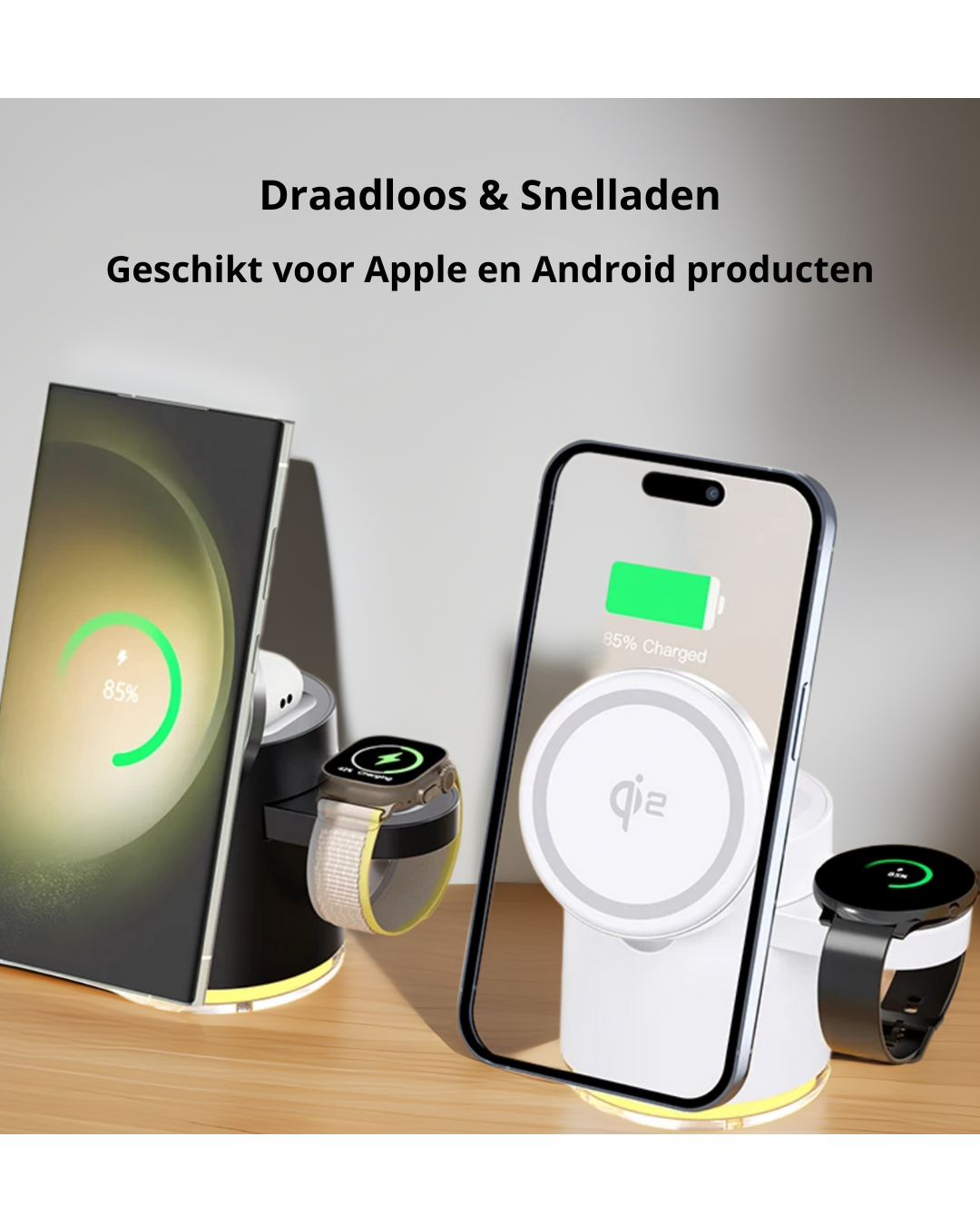 Universal Oplaadstation voor Apple en Android Apparaten