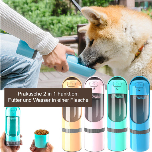 Reisfles voor Honden 2-in-1 Voer en Water - Velinix