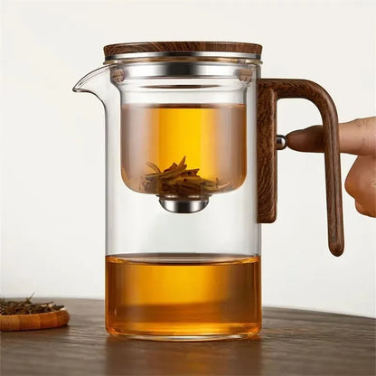 Magnetische Theepot Glazen Deluxe met One-Click Scheider - Velinix