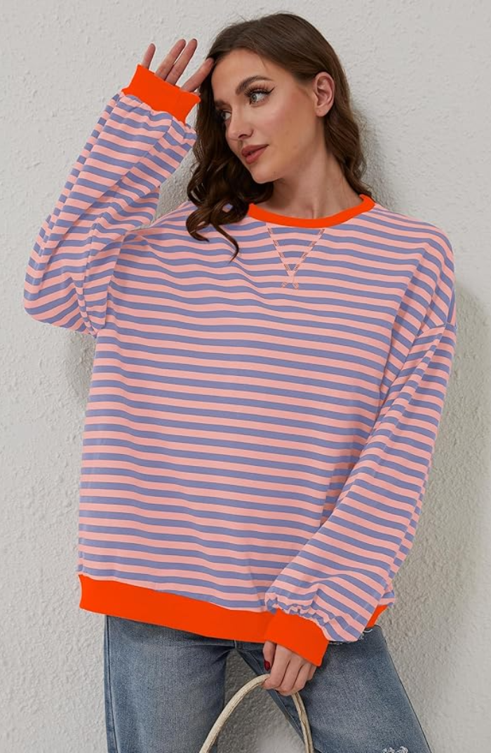 Zarina – Gestreepte Sweatshirt voor Dames – Relaxed & Trendy
