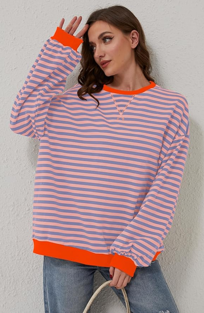 Zarina – Gestreepte Sweatshirt voor Dames – Relaxed & Trendy