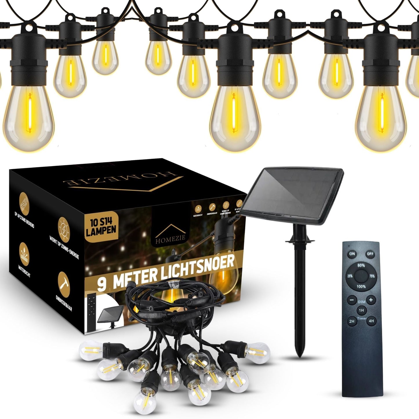 Zonne-Energie LED Tuinverlichting Waterdicht met Afstandsbediening