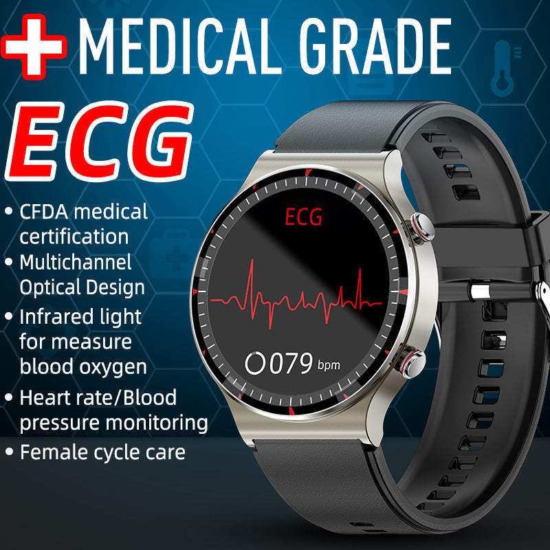 Medische Smartwatch EKG met SpO2 en Hartslag-monitoring Waterdicht