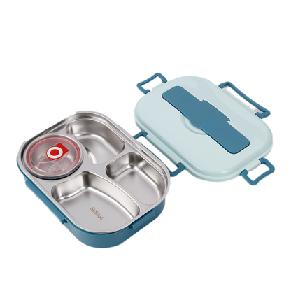 Roestvrijstalen Lunchbox 4 Compartimenten Isolatiebox voor op Werk of School