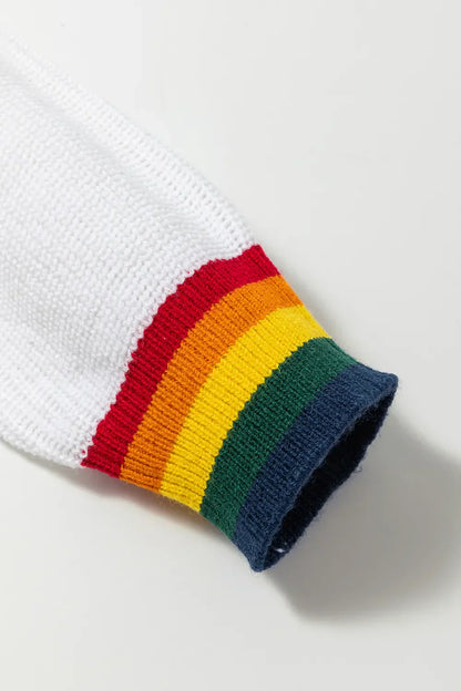 Kersttrui Regenboog Rand Fel en Vrolijk