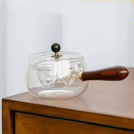 Theepot Roterend Glazen Design Met Handig Roterend Systeem
