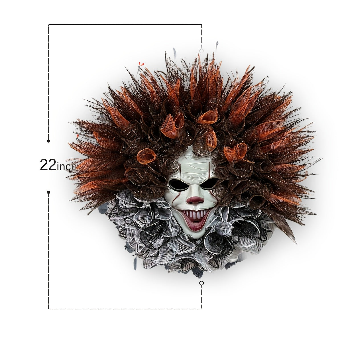 Halloween Krans Clown Eng Griezelig Mesh Decoratie