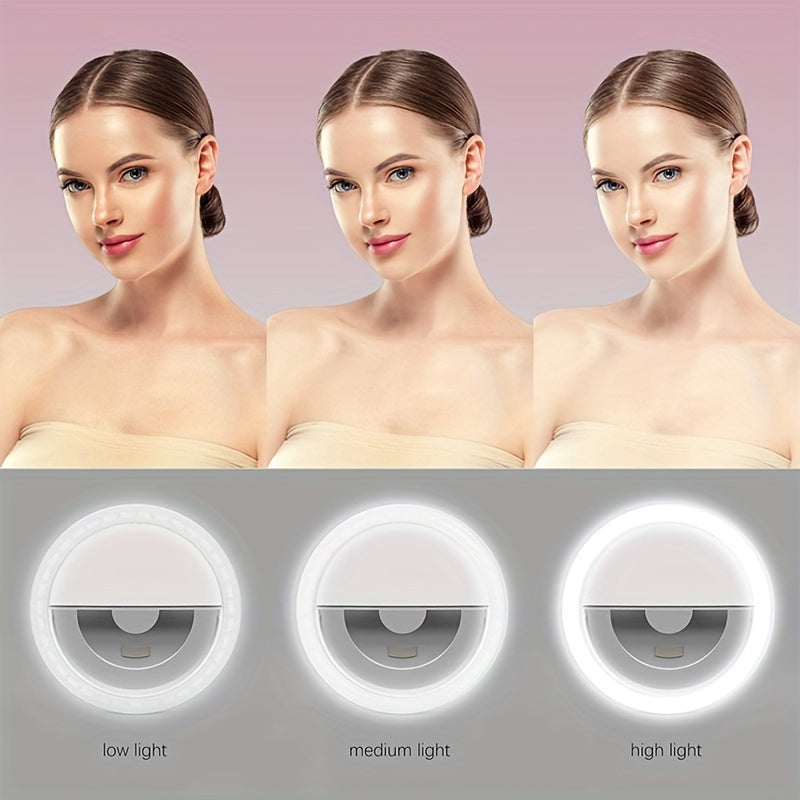 LED Selfie Ringlamp Oplaadbaar voor Make-up en Foto's