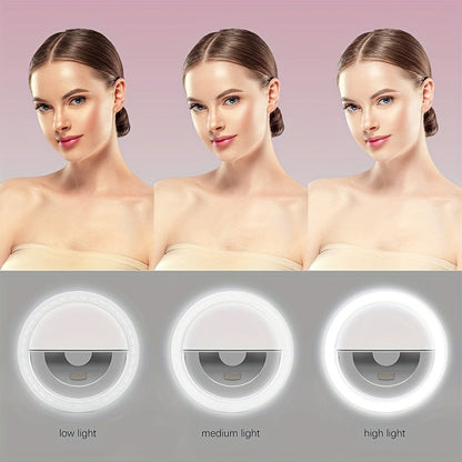 LED Selfie Ringlamp Oplaadbaar voor Make-up en Foto's