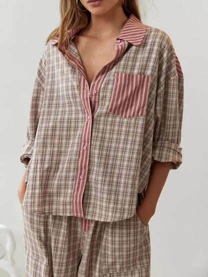 Zachte Katoenen Pyjama Set voor Vrouw Tweedelig Comfortabel