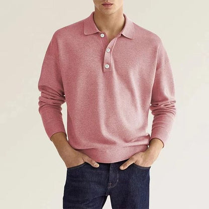 Mannen Poloshirt Lange Mouw Klassiek Stijlvol