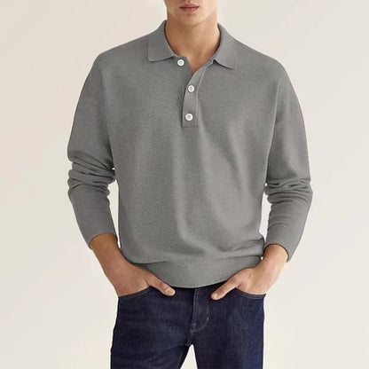 Mannen Poloshirt Lange Mouw Klassiek Stijlvol