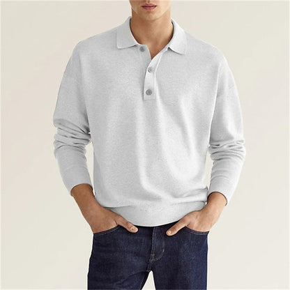 Mannen Poloshirt Lange Mouw Klassiek Stijlvol