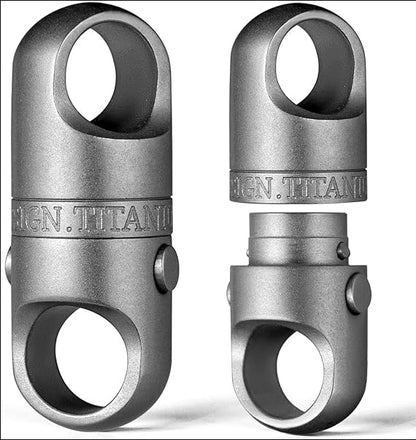 Draaibare Sleutelhanger Titanium EDC met Magnetische Snelssluiting