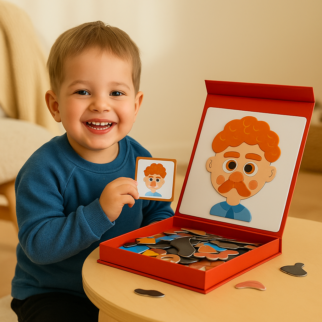 Kinderpuzzel Gezichtsuitdrukkingen Leer Spel