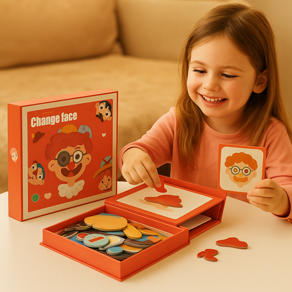 Kinderpuzzel Gezichtsuitdrukkingen Leer Spel