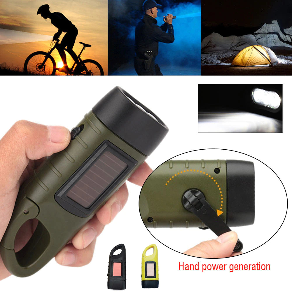 Waterproof Zaklamp Zonne-energie met Handmatige Oplading
