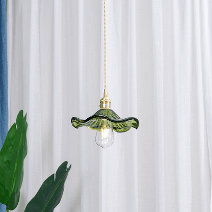 Hibiscus Hanglamp Glas en Messing Verstelbaar E27