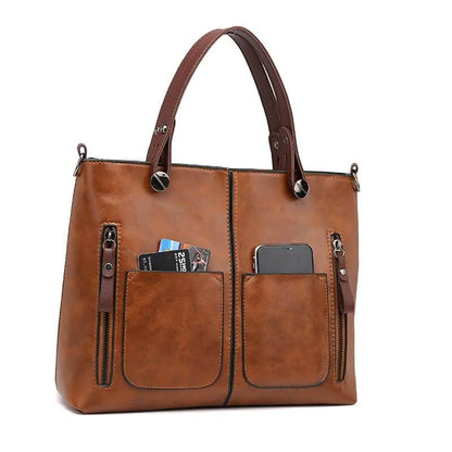 Vintage Schoudertas voor Vrouw Leer Maya Stijl