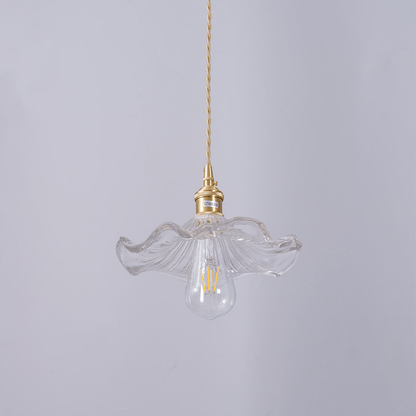 Hibiscus Hanglamp Glas en Messing Verstelbaar E27