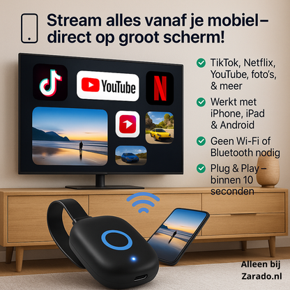 Streamalles Direct Op Groot Scherm Zonder Wifi