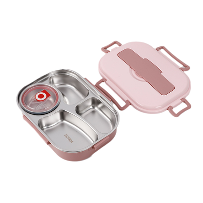 Roestvrijstalen Lunchbox 4 Compartimenten Isolatiebox voor op Werk of School