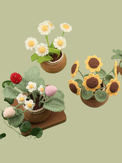 Handgemaakte Haakbloemen Collectie voor Huisdecoratie