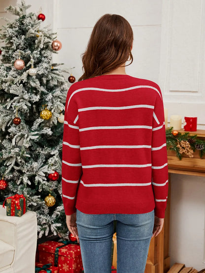 Kersttrui met Pailletten en Santa Print Groen Rood Zwart