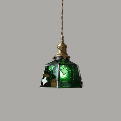 Elegante Hanglamp van Walnoothout en Glas