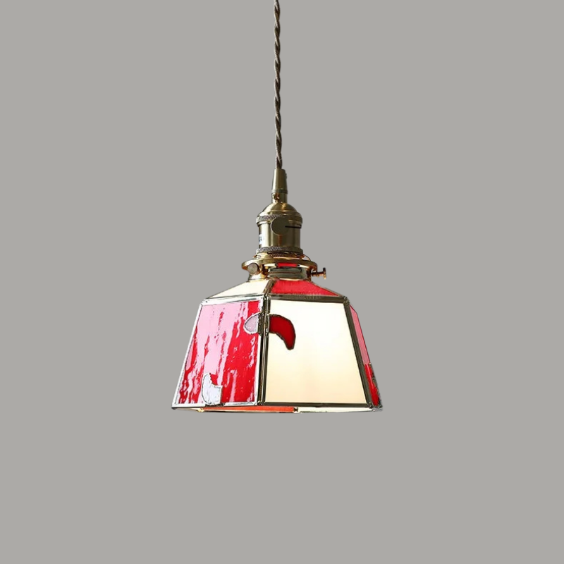 Elegante Hanglamp van Walnoothout en Glas
