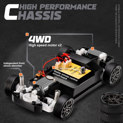 RC Drift Auto 1:24 met LED Wielen – 4WD Oplaadbaar Race Speelgoed