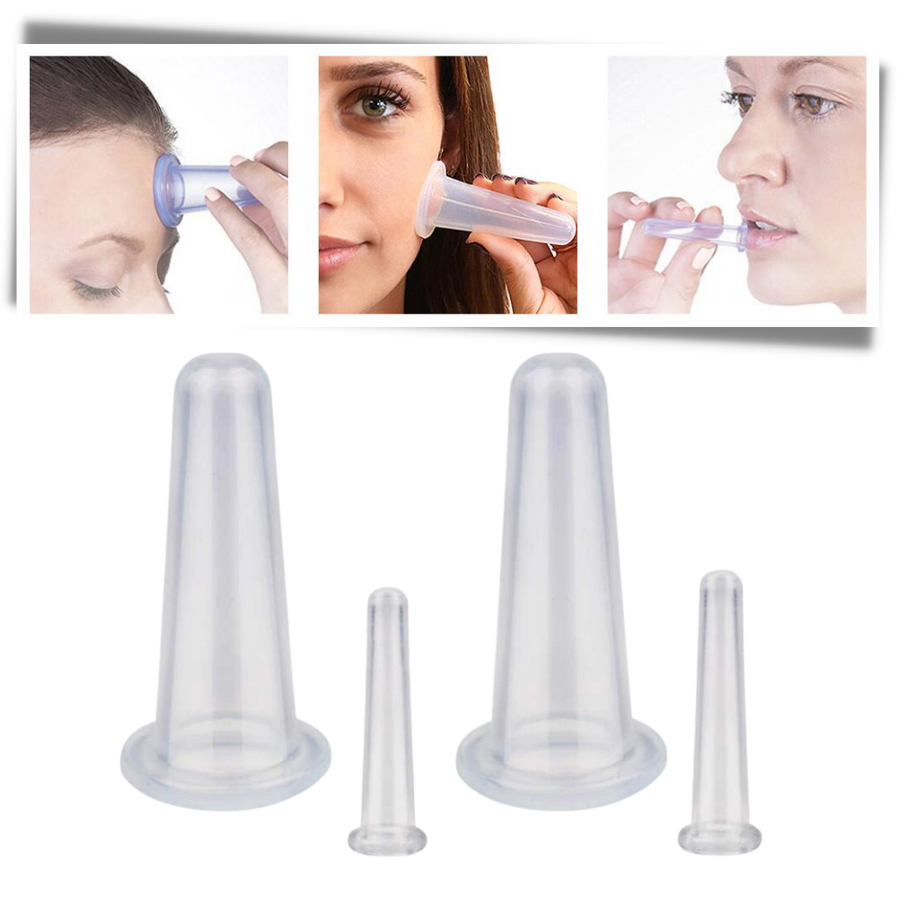 Siliconen Cupping Bekers voor Gezichtsmassage Set van 4