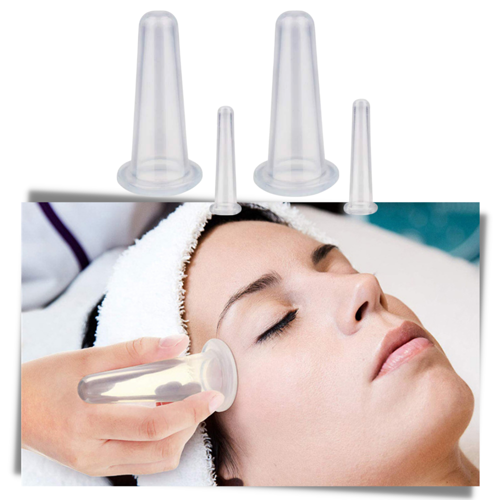 Siliconen Cupping Bekers voor Gezichtsmassage Set van 4