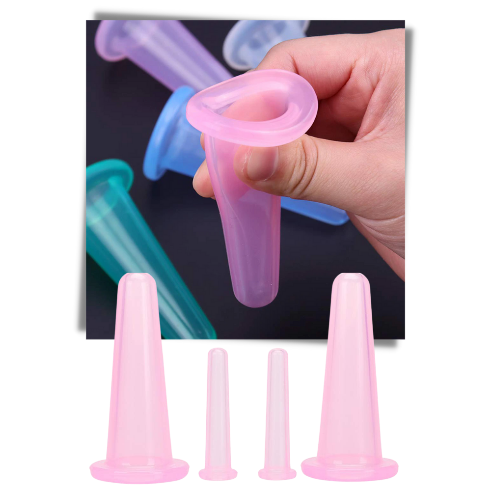 Siliconen Cupping Bekers voor Gezichtsmassage Set van 4