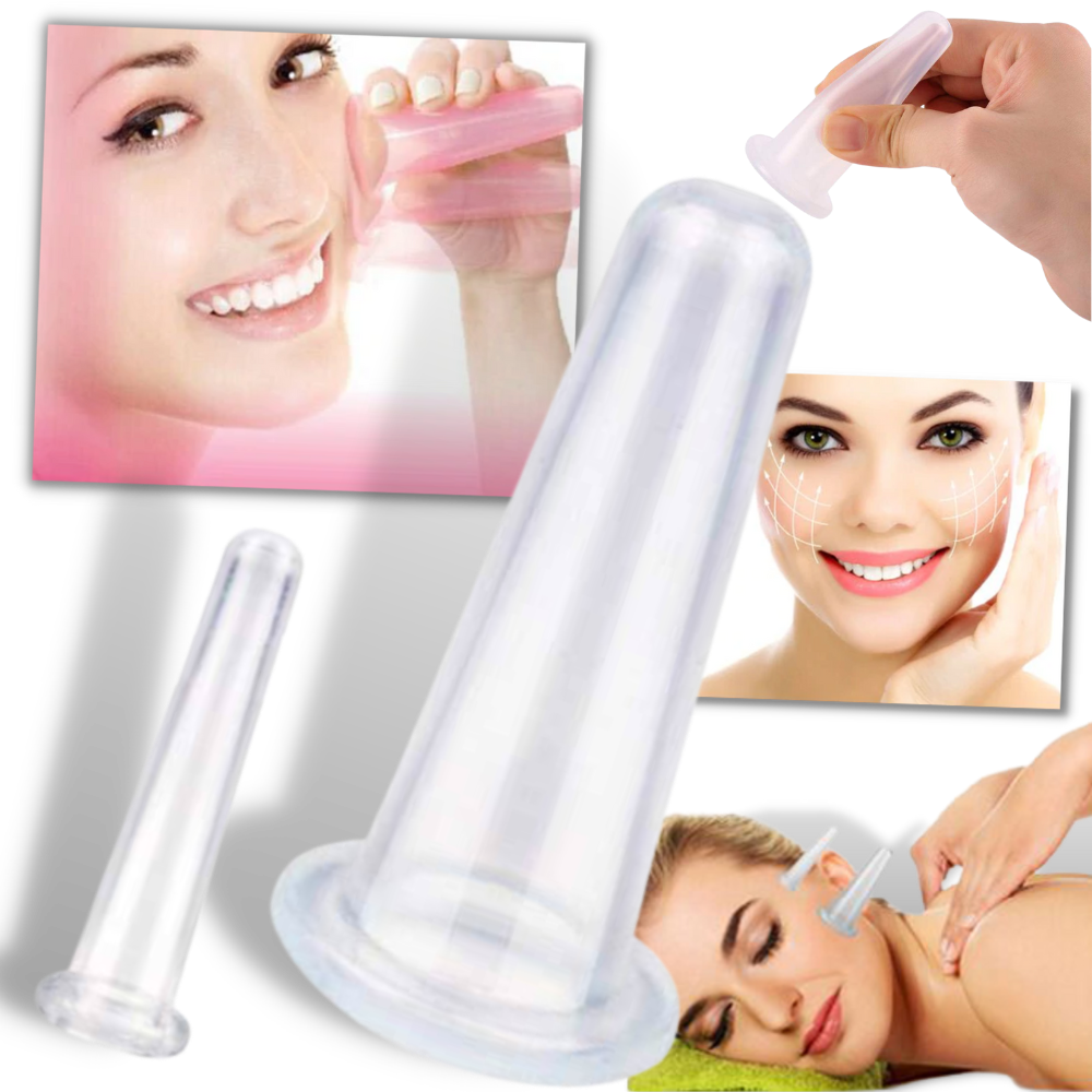 Siliconen Cupping Bekers voor Gezichtsmassage Set van 4 - Velinix