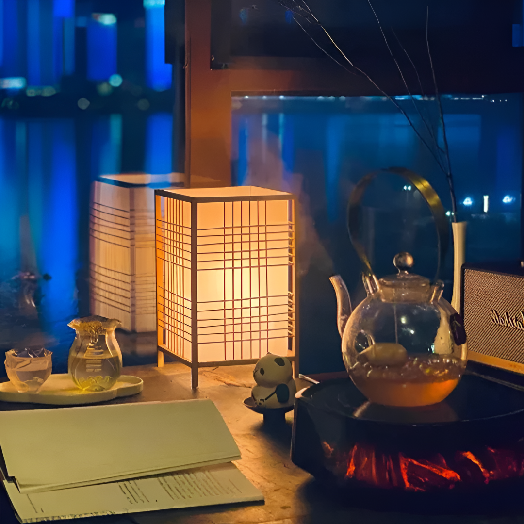 Japanse Handgemaakte Bambu Tafellamp Uniek Design