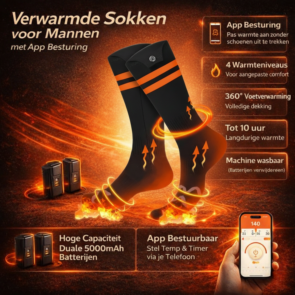Elektrische Sokken Verwarmd met Batterij voor Buiten