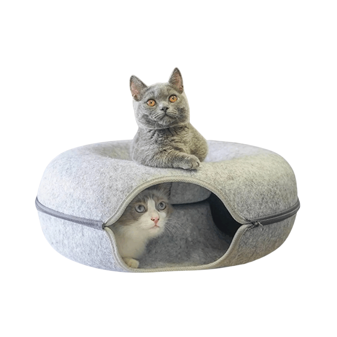 Kattentunnel Speelhuis van Stof met Donut Vorm