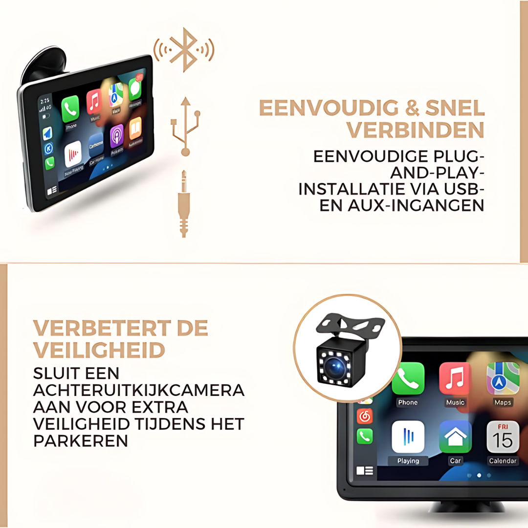 Auto Infotainment Systeem met Apple CarPlay en Android Auto