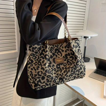 Dames Handtas Faux Leer Luipaardprint Een Maat