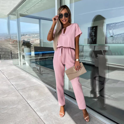 Chique Jumpsuit Met Strikdetail Elegante Avondkleding