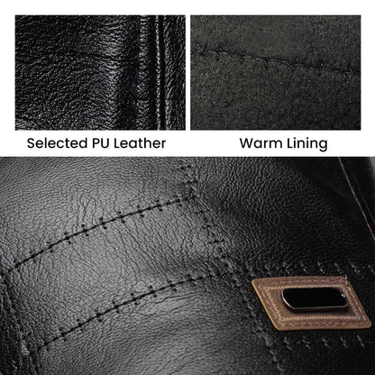 Leren Baret Pluche Warme Winter Accessoire